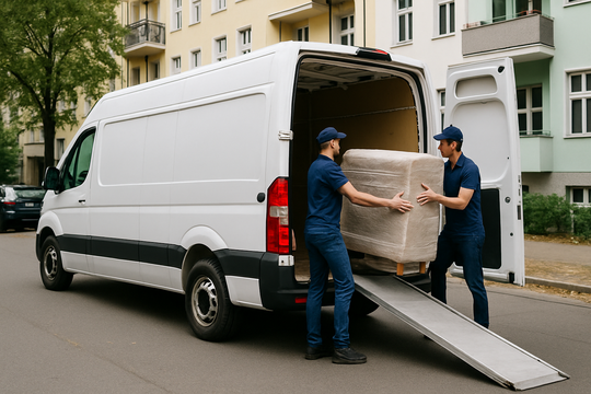 Möbeltransport Berlin – Möbel werden sorgfältig in einen Transporter verladen